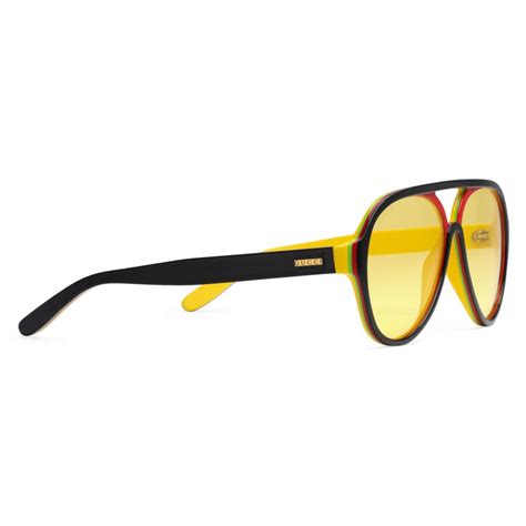 gucci aviators yellow green|gucci aviators sunglasses.